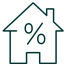 house icon with percentage symbol for mortgage or loan calculations 2 financial tips